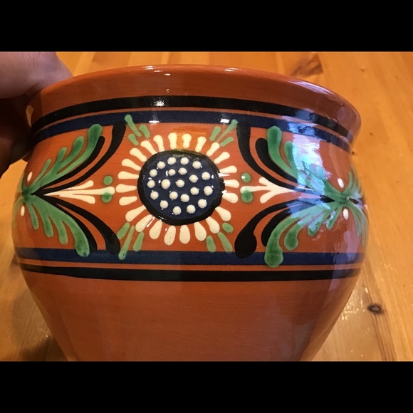 VINTAGE NITTSJO SWEDEN POTTERY PLANTER 1981 REDWARE FLORAL MORIAGE - Picture 6 of 10